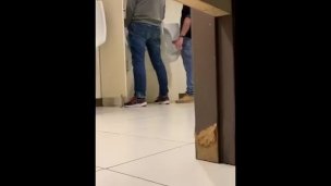 Give Hung Handjob Public Toilet Cam Spy
