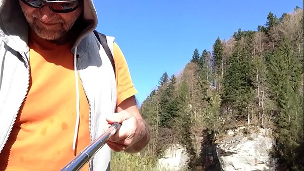 bottomless hiker with small uncut penis